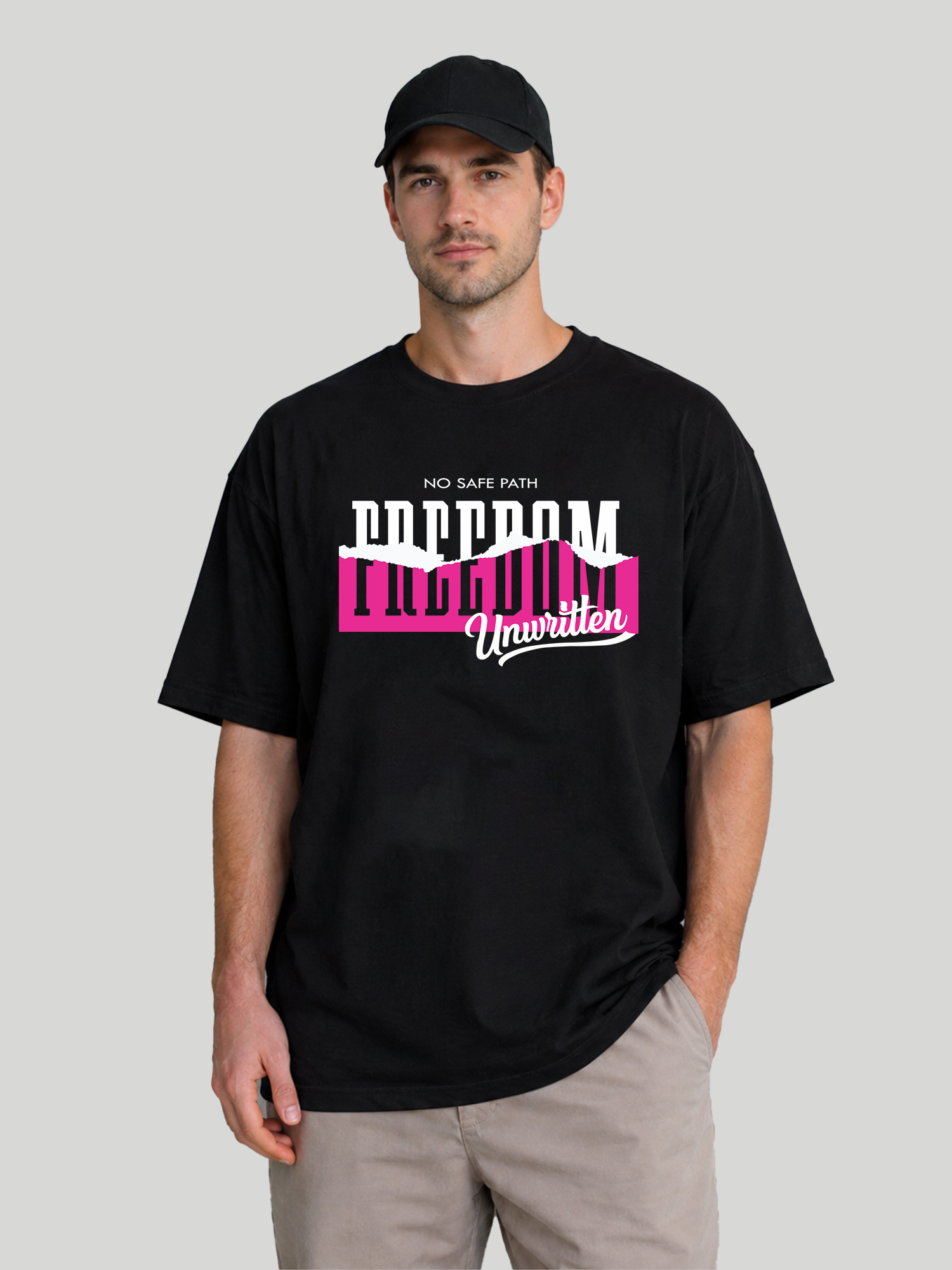 Black No Safe Path Freedom Unwritten Oversized T-Shirt