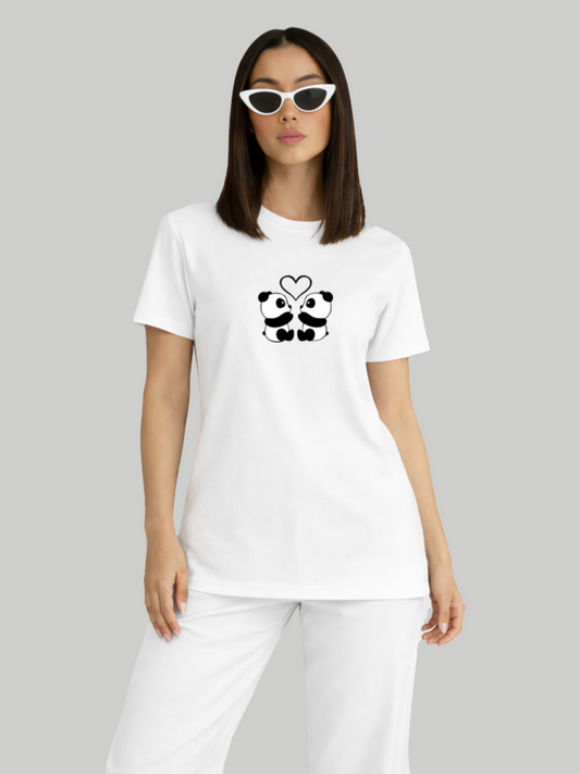 Cute Panda Love Graphic T-Shirt