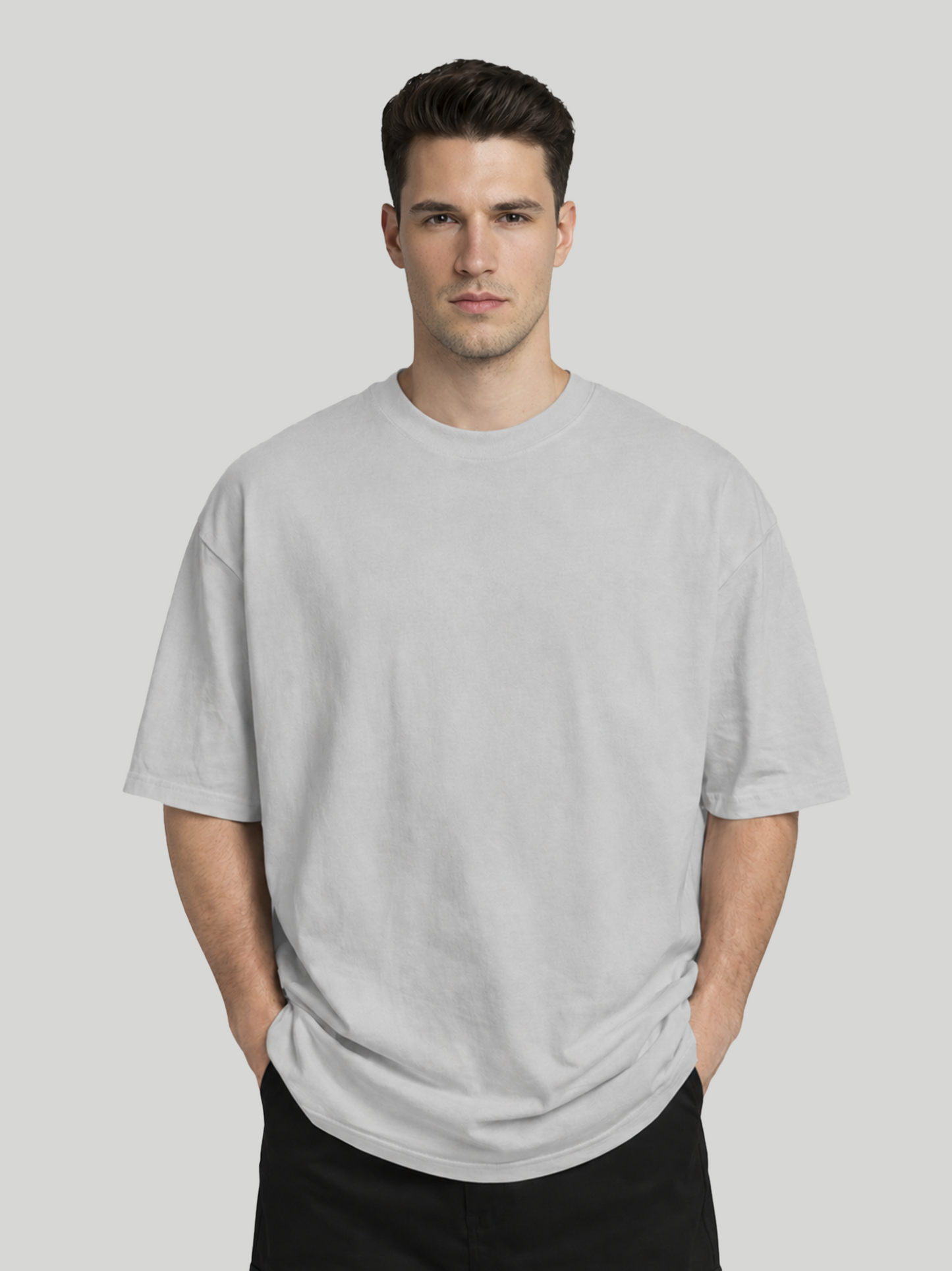 Ash Grey Oversized T-Shirt Front View