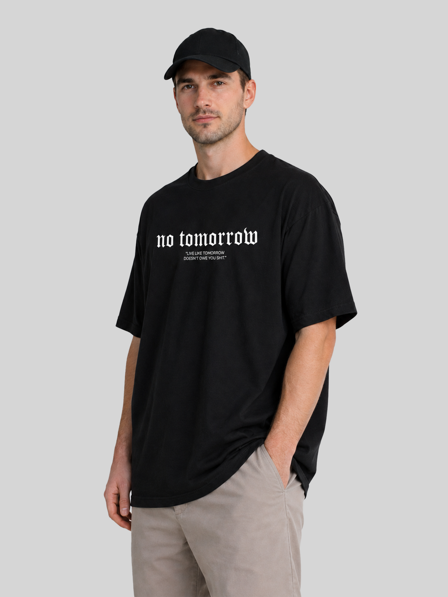 Black No Tomorrow Streetwear Oversized T-Shirt