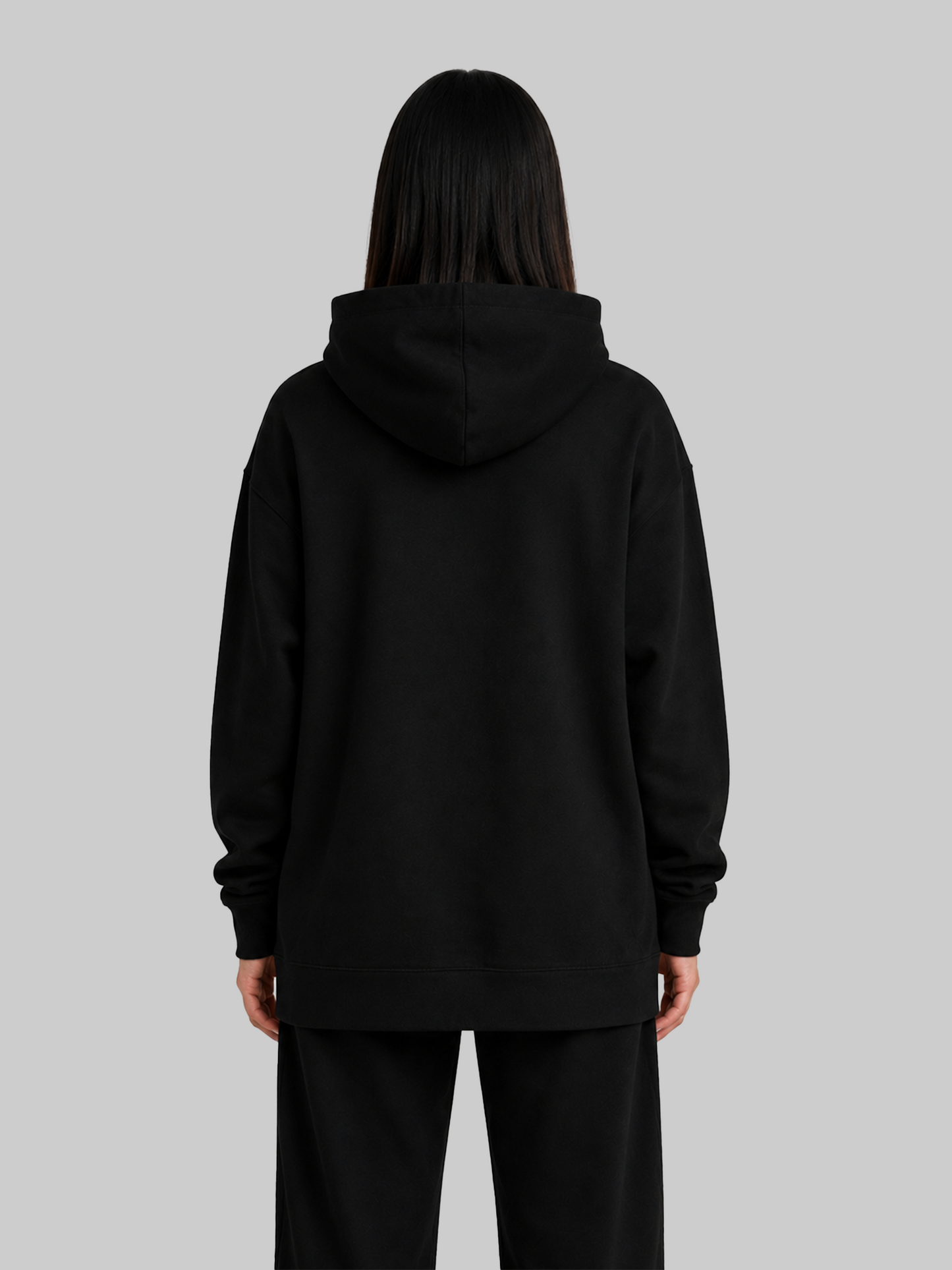 Black Oversized Hoodie Back View