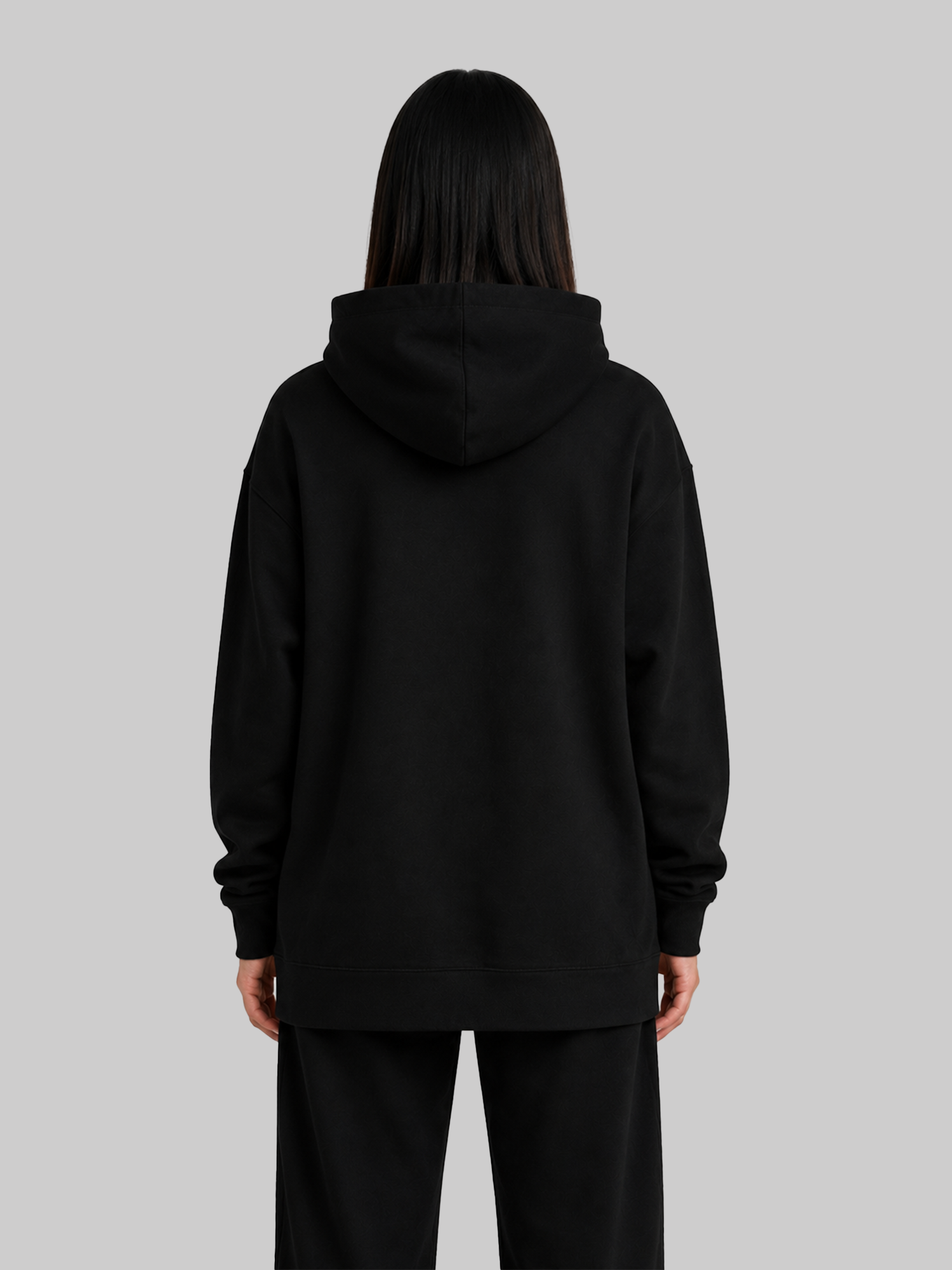 Black Oversized Hoodie Back View